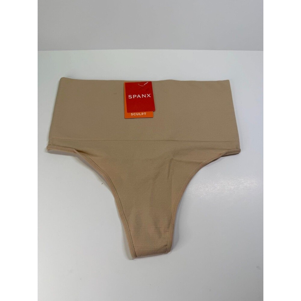 SPANX High-Waisted Sculpting Thong Soft Nude Medium M Tummy Control
